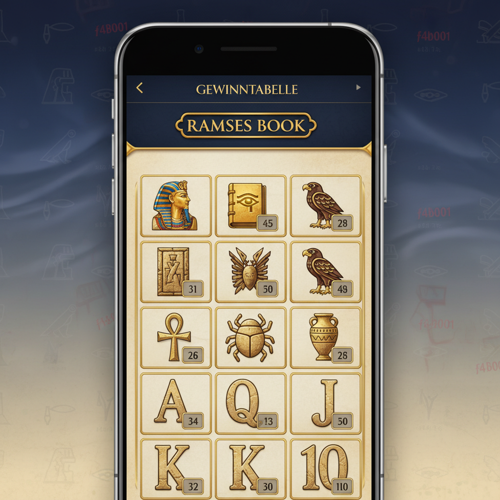 Ramses Book - Gewinntabelle auf Mobilgerät